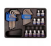 King Tony - Conjunto de llaves sujeción Torx y Resistorx, 26 piezas, 185 x 265 mm