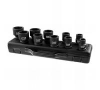 KING TONY MB62010M M7 Caja de vasos impacto 3/4" métricos 10 piezas para profesionales y aficionados al bricolaje, ideal para trabajos y montaje precisos, 42 mm