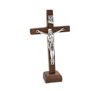 KING TREMELLA Jesús católico de madera para cruz crucifijo con soporte religioso oración mesa de