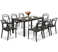 King/Vague antracita conjunto de muebles de jardín para 8 personas Bica