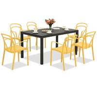 King/Vague antracita naranja conjunto de muebles de jardín para 6 personas Bica