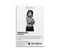 King Von Grandson - Póster de portada de álbum firmado limitado, póster de portada musical, pop hip hop, rap, cantante, estrella, póster de música, lienzo estético para decoración de dormitorio de