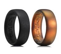 King Will Alianza de boda de silicona para hombre, anillo ultrafino de 1,8 mm con brillo metálico, diseño interior de agarre cómodo, anillo de goma hipoalergénico para gimnasio, trabajo, tamaño P½ - Z