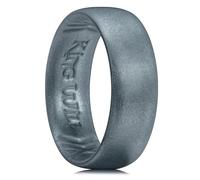 King Will Alianza de boda de silicona para hombre, anillo ultrafino de 1,8 mm con brillo metálico, diseño interior de agarre cómodo, anillo de goma hipoalergénico para gimnasio, trabajo, tamaño P½ - Z