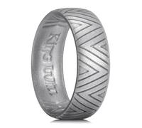 King Will Alianza de boda de silicona para hombre, anillo ultrafino de 1,8 mm con brillo metálico, diseño interior de agarre cómodo, anillo de goma hipoalergénico para gimnasio, trabajo, tamaño P½ - Z