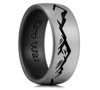 King Will Alianzas de boda de silicona para hombre, ajuste cómodo de 8 mm, diseño único de ranura interior, anillos de compromiso de goma para uso diario y actividades, paquete múltiple de 1/4