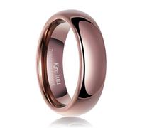 King Will Anillo básico de carburo de tungsteno para hombre, 2 mm, 4 mm, 6 mm, 8 mm, pulido, ajuste cómodo, anillo de boda plateado y negro, P 1/2, Acero inoxidable, Sin piedra preciosa