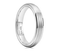 King Will Anillo básico de carburo de tungsteno para hombre, 6 mm, 7 mm, 8 mm, borde biselado pulido, acabado cepillado mate, alianza de boda, T 1/2(62.08mm), Carburo de tungsteno, Sin piedras