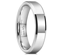 King Will Anillo de boda de carburo de tungsteno de 6 mm, 7 mm, 8 mm, ajuste cómodo, bordes biselados, bordes escalonados, V 1/2(64.64mm), Carburo de tungsteno, Sin piedras preciosas