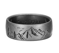 King Will Anillo de boda de silicona para hombre de 8 mm, banda de silicona negra con interior de galaxia, patrón de X grande de doble capa, cómodo anillo flexible para uso diario, V 1/2, Silicona