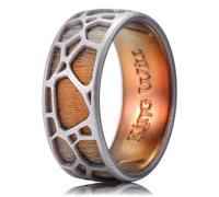 King Will Anillo de boda de silicona para hombre de 8 mm, banda de silicona negra con interior de galaxia, patrón de X grande de doble capa, cómodo anillo flexible para uso diario, N 1/2, Silicona