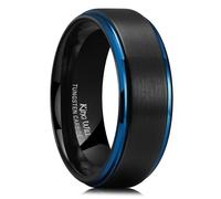 King Will Anillo de Boda para Hombre Dúo 6mm 7mm 8mm 10mm Plateado en Plata/Oro/Negro/Oro Rosa/Azul de Dos Tonos Carburo de Tungsteno Anillo Banda de Boda Mujeres Unisex, Z+3(72.3mm), Carburo de