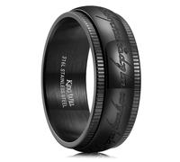 King Will Anillo de carburo de tungsteno de 8 mm para hombre, color negro, anillo mágico para hombre, ajuste cómodo, altamente pulido, P 1/2(56.97mm), Acero inoxidable, Sin piedra preciosa