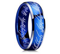 King Will Anillo de carburo de tungsteno de 8 mm para hombre, color negro, anillo mágico para hombre, ajuste cómodo, altamente pulido, O 1/2(55.7mm), Metal, Sin piedras preciosas