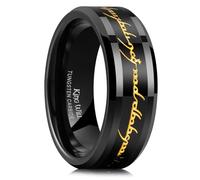 King Will Anillo de carburo de tungsteno de 8 mm para hombre, color negro, anillo mágico para hombre, ajuste cómodo, altamente pulido, X 1/2(67.19mm), Carburo de tungsteno, Sin piedras preciosas