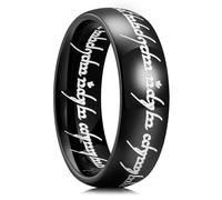 King Will Anillo de carburo de tungsteno de 8 mm para hombre, color negro, anillo mágico para hombre, ajuste cómodo, altamente pulido, P 1/2(56.97mm), Metal, Sin piedras preciosas