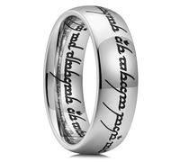 King Will Anillo de titanio chapado en negro de 7 mm para hombre, anillo de titanio chapado en negro para hombres y mujeres, anillos mágicos de ajuste cómodo, altamente pulido, N 1/2(54.43mm), Titanio