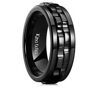 King Will Anillo giratorio de acero inoxidable para hombre y niños, anillo de ansiedad para hombres y mujeres, juguete sin estrés, alianza de boda fresca 13, Acero inoxidable, Sin piedras preciosas