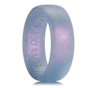 King Will Anillos de boda de silicona para hombre, 6,6 mm de ancho, 1,8 mm de grosor, varios colores, diseño transpirable, ajuste cómodo, tallas 7-13, T 1/2, Silicona, Sin piedra preciosa