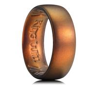 King Will Anillos de boda de silicona para hombre, 6,6 mm de ancho, 1,8 mm de grosor, varios colores, diseño transpirable, ajuste cómodo, tallas 7-13, Z+1(69.74mm), Silicona, Sin piedras preciosas