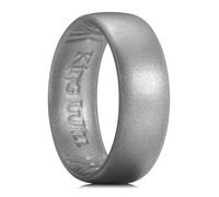King Will Anillos de boda de silicona para hombre, 6,6 mm de ancho, 1,8 mm de grosor, varios colores, diseño transpirable, ajuste cómodo, tallas 7-13, X 1/2(67.19mm), Silicona, Sin piedras preciosas