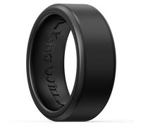 King Will Anillos de boda de silicona para hombres y mujeres, con patrón de corazón fino, negro, azul, azul menta/gris, anillo de compromiso de goma, 8 mm de ancho, 2,2 mm de grosor, V 1/2(64.64mm