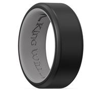 King Will Anillos de boda de silicona para hombres y mujeres, con patrón de corazón fino, negro, azul, azul menta/gris, anillo de compromiso de goma, 8 mm de ancho, 2,2 mm de grosor, Silicona, Sin