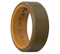 King Will Anillos de boda de silicona para hombres y mujeres, con patrón de corazón fino, negro, azul, azul menta/gris, anillo de compromiso de goma, 8 mm de ancho, 2,2 mm de grosor, X 1/2(67.19mm