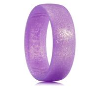 King Will Anillos de boda de silicona para mujeres y hombres, alianzas de boda de goma de 6,6 mm de ancho y 1,8 mm de grosor, diseño transpirable, ajuste cómodo, talla L ½ - Z+1, 9, Silicona, Sin