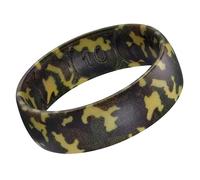King Will Anillos de silicona para hombre, alianzas de boda de goma unisex, 7 mm de ancho, 2 mm de grosor, diseños impresos de camuflaje animal y grano de madera, anillos flexibles y transpirables de