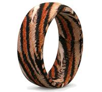 King Will Anillos de silicona para hombre, alianzas de boda de goma unisex, 7 mm de ancho, 2 mm de grosor, diseños impresos de camuflaje animal y grano de madera