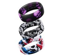 King Will Anillos de silicona para hombre, alianzas de boda de goma unisex, 7 mm de ancho, 2 mm de grosor, diseños impresos de camuflaje animal y grano de madera