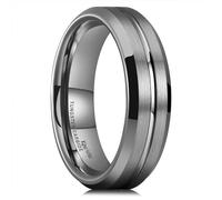 King Will CLÁSICO Anillo de tungsteno para hombre, 6 mm/7 mm/8 mm, acabado pulido alto/mate, colores plateado/negro/dorado/azul/marrón/oro rosa, ranura, ajuste cómodo, W 1/2(65.91mm), Carburo de