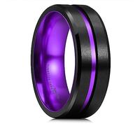 King Will CLASSIC Silver/Black/Gold/Blue/Brown/Rose Gold Groove 6mm 7mm 8mm High Polish/Matte Finish Men's Tungsten Ring Wedding Band Comfort Fit