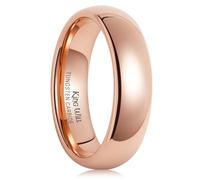 King Will GLORY - Anillo de boda de carburo de tungsteno para hombre, chapado en oro rosa de 4 mm, 6 mm, 8 mm, alto pulido, ajuste cómodo, anillo de boda, Z(68.47mm), Tungsteno Carburo de tungsteno