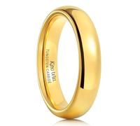 King Will GLORY Anillo de Boda de Carburo de Tungsteno para Hombre de 4mm 6mm 8mm Chapado en Oro y Oro Rosa Altamente Pulido Ajuste Cómodo Abovedado, P 1/2(56.97mm), Tungsteno Carburo de tungsteno
