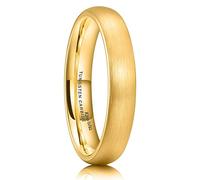 King Will GLORY - Anillo de boda de tungsteno de oro de 14 quilates para hombre y mujer, 4 mm, acabado mate, cepillado, ajuste cómodo, U 1/2(63.36mm), Tungsteno Carburo de tungsteno, Sin piedras
