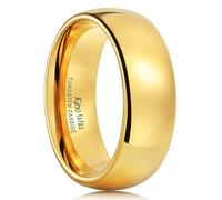 King Will GLORY Anillo de Carburo de Tungsteno para Hombre de 4mm 6mm 8mm Chapado en Oro y Oro Rosa Altamente Pulido Ajuste Cómodo Abovedado Banda de Boda, W 1/2(65.91mm), Tungsteno Carburo de