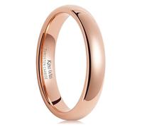 King Will GLORY Anillo de Carburo de Tungsteno para Hombre de 4mm 6mm 8mm Chapado en Oro y Oro Rosa Altamente Pulido Ajuste Cómodo Abovedado Banda de Boda, L 1/2(51.87mm), Carburo de tungsteno, Sin