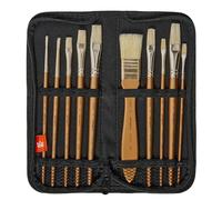 KINGART Juego de cepillos de aceite en estuche de viaje (205-10C), juego de 10