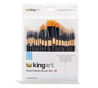 KINGART Juego de Pinceles de Pintura, Juego de 21, Negro