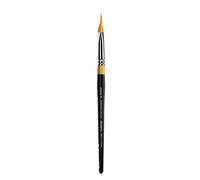 KINGART Premium Original Gold 9900-12 Miracle Wedge Tri Brush Series - Pincel de Artista, Pelo sintético Taklon Dorado, Mango Corto, para acrílico, Acuarela, Pintura al óleo y Gouache, tamaño 12