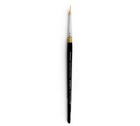 KINGART Premium Original Gold 9900-6 Miracle Wedge Tri Brush Series - Pincel de Artista, Pelo sintético Taklon Dorado, Mango Corto, para acrílico, Acuarela, Pintura al óleo y Gouache, tamaño 6