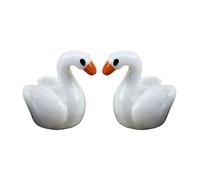 KingbeefLIU 2 Unids Pareja Amantes Cisne Artesanías En Miniatura Decoraciones De Jardín Adorno De Paisaje Gadgets Simples Decoraciones Navideñas Regalos De San Valentín 2 Piezas Cisne Blanco#
