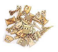 KingbeefLIU Botones De Madera 50 Piezas Forma De Máquina De Coser DIY Ropa Decoraciones De álbum De Recortes Estilo Aleatorio