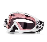 KINGBIKE Gafas de Motocross Profesionales, Gafas para MTB/Dirt Bike/ATV, Unisex para Adultos y Jóvenes (L, Blanco Rosa)