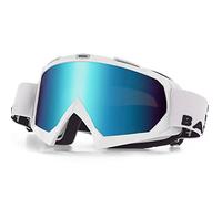KINGBIKE Gafas de Motocross Profesionales, Gafas para MTB/Dirt Bike/ATV, Unisex para Adultos y Jóvenes (L, Blanco Azul cielo)