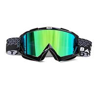 KINGBIKE Gafas de Motocross Profesionales, Gafas para MTB/Dirt Bike/ATV, Unisex para Adultos y Jóvenes (L, Negro Verde PRO)