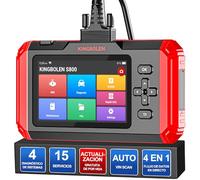 KINGBOLEN Diagnosis Coche Multimarca de 4 Sistema(ABS/SRS/ECM/TCM),S800 Maquina Diagnosis Coche con de 15 Funciones Especiales para Siempre, Obd2 Diagnosis Coche, Auto Vin