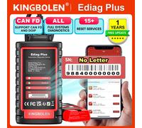KINGBOLEN EDIAG Plus Escáner de diagnóstico OBD2 para todos los sistemas, herramienta de escaneo inteligente con protocolo CAN-FD, reinicio más de 15, codificación ECU Ediag Plus CANFD